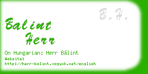 balint herr business card